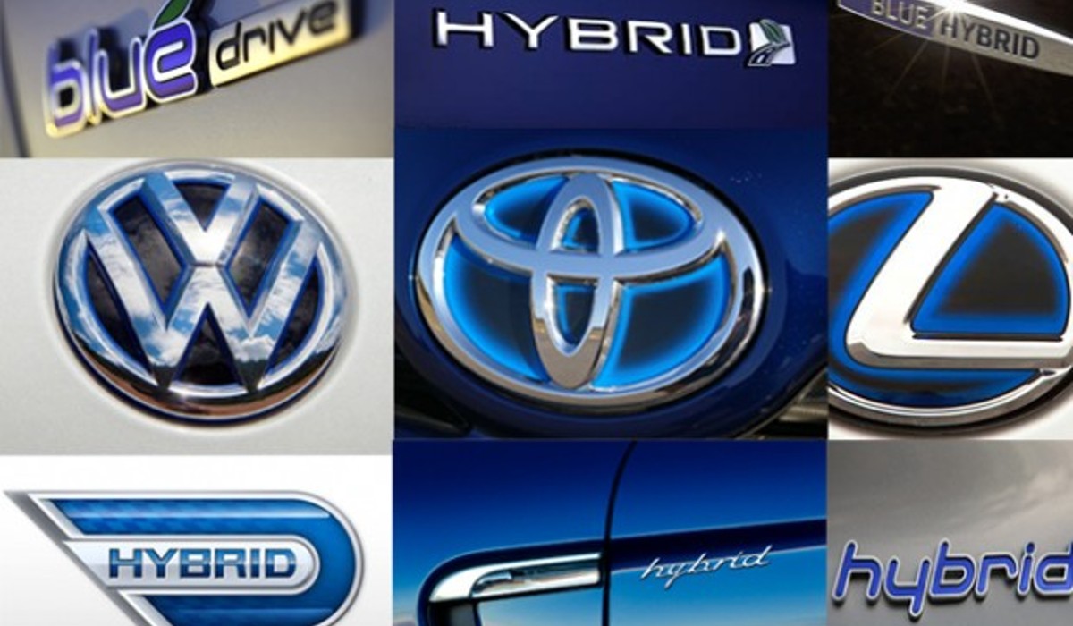  Image of Collage of hybrid vehicle logos, (Toyota, Lexus, VolkWagen... ect) 